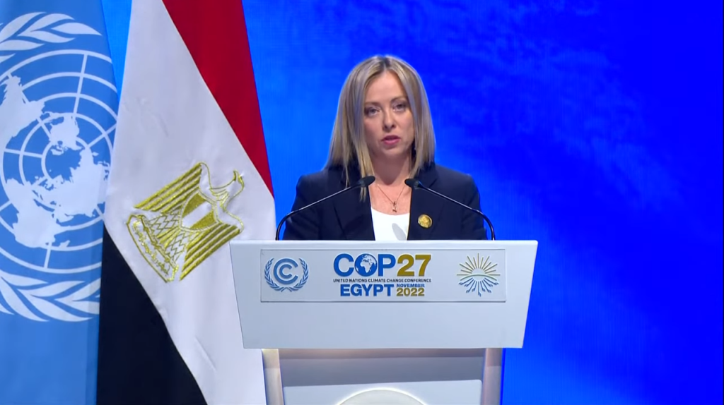 Speech by President Meloni at the COP27 Summit of Heads of State and